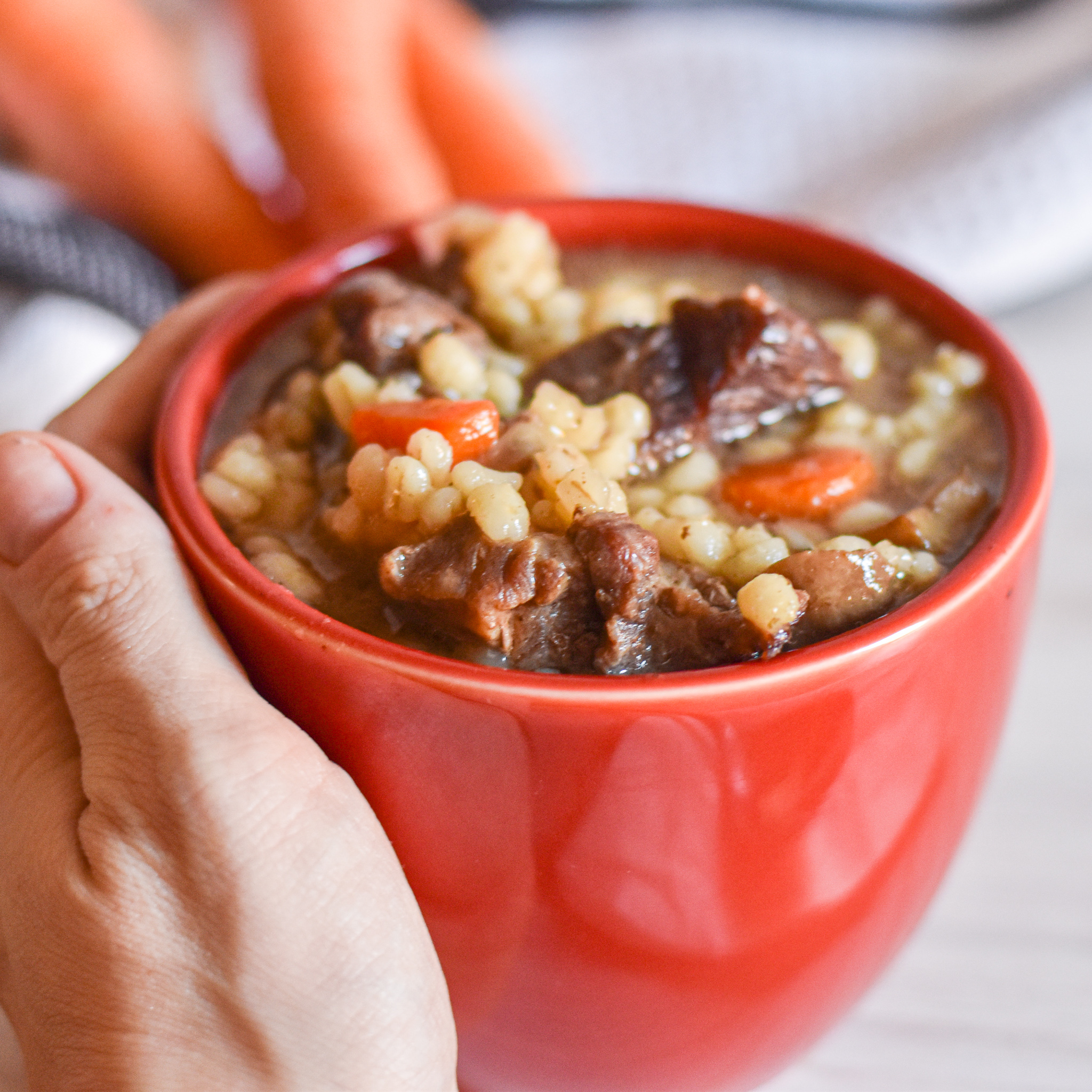 Instant Pot Beef Barley and Mushroom Soup by Candidly Delicious